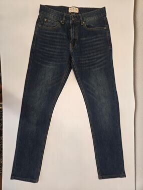Smith & Mills Denim Men's Jeans 30x30 Blue Dark Wash Straight Leg Copper Stitch